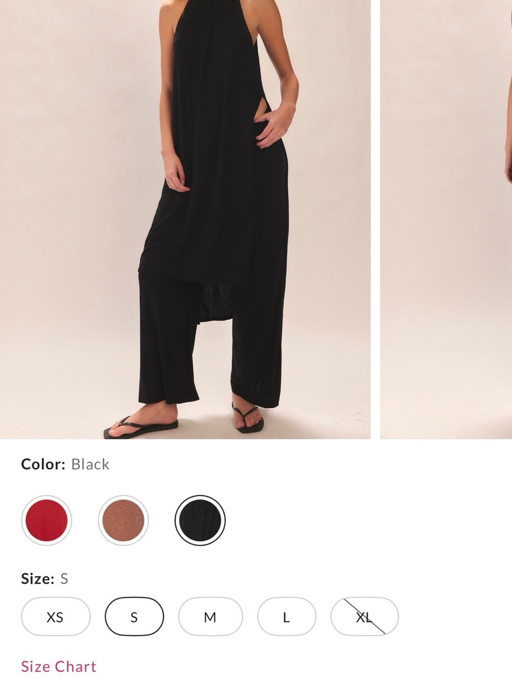 Black Wide-Leg Draped Jumpsuit by Black